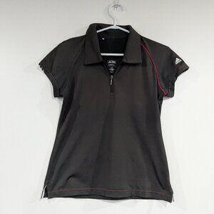 adidas climacool Half Zip Polo Tee Black Red Size Small